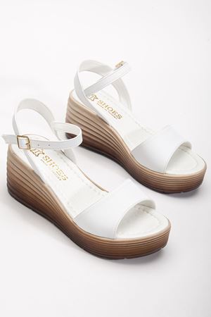 Daniel Kadın Beyaz Cilt Günlük Ortopedik Taban Sandalet