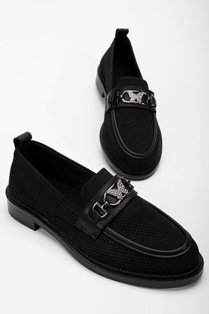 Cher Kadın Siyah Günlük Ortopedik Kelebek Detaylı Babet