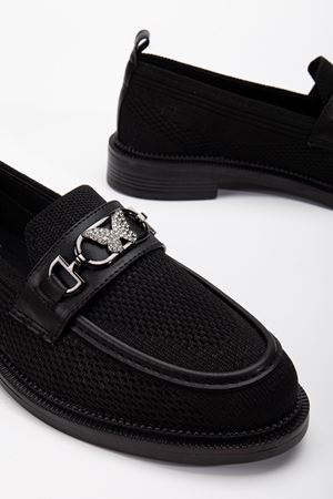 Cher Kadın Siyah Günlük Ortopedik Kelebek Detaylı Babet