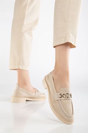 Cher Kadın Bej Günlük Ortopedik Kelebek Detaylı Babet 