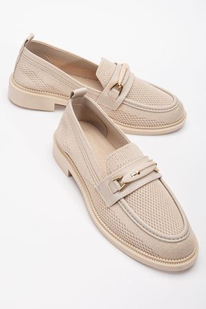 Stony Kadın Bej Günlük Ortopedik Zincir Detaylı Babet 