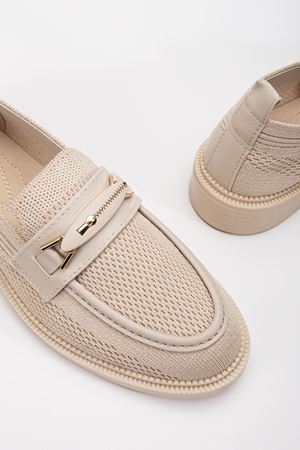 Stony Kadın Bej Günlük Ortopedik Zincir Detaylı Babet 