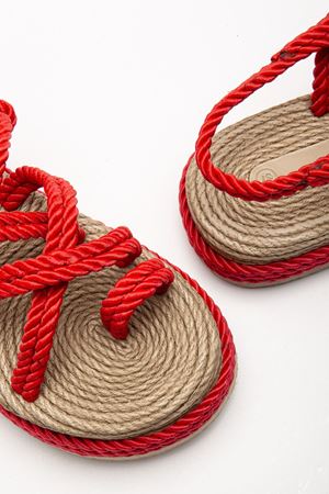 Bless Kadın Kırmızı Günlük Rahat Taban Hasır Sandalet Terlik 