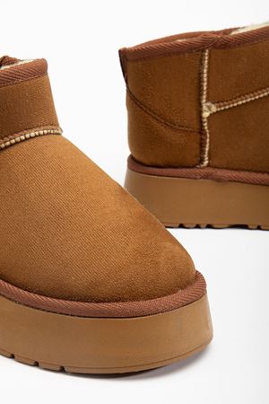  Mini Taba Süet Yarım Bot içi Tüylü Düz Taban Kadın Ayakkabı