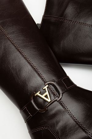 Kadın Acı Kahve Cilt Toka Detaylı Çizme