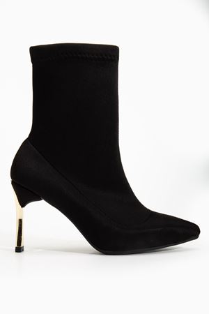 Kadın Siyah Streç Sivri Burun İnce Topuklu Bot 