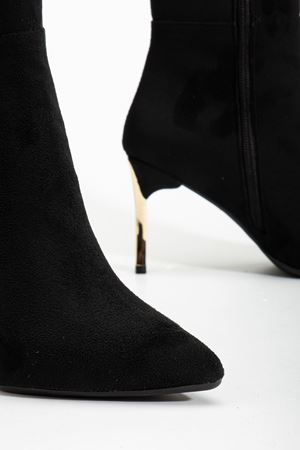Kadın Siyah Süet Sivri Burun İnce Topuklu Çizme