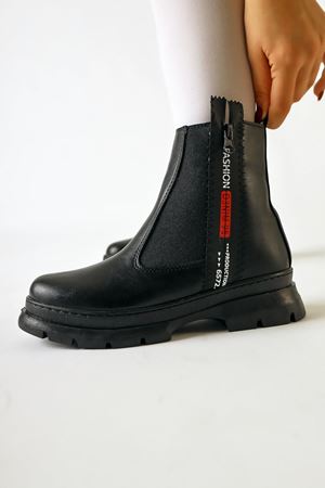 COX Siyah Cilt Yazı Desenli Kadın Bot