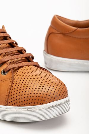 Kadın Taba Hakiki Deri Delikli Spor Ayakkabı  