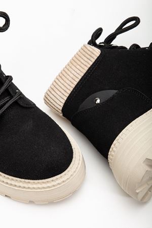 Kadın Siyah Süet Bağcıklı Kaymaz Taban Bot 