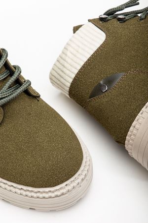 Kadın Haki Süet Bağcıklı Kaymaz Taban Bot