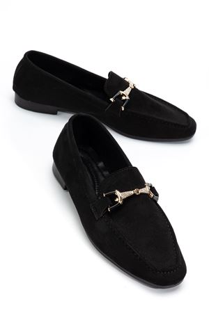 Anna Kadın Ortopedik Siyah Süet Babet  