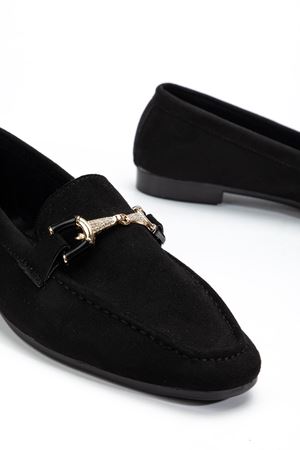 Anna Kadın Ortopedik Siyah Süet Babet  