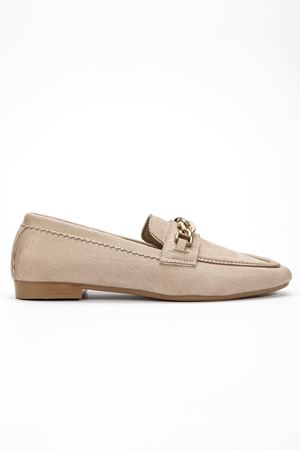 Kadın Bej Süet Tokalı Babet