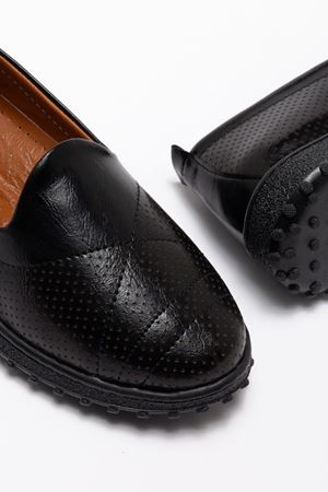 Kadın Siyah iÇİ Hakiki Deri Ortopedik Babet 