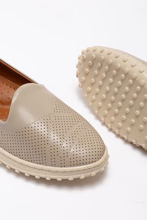 Kadın Bej Hakiki Deri Ortopedik Babet