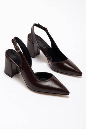 Tonia Acı Kahve Parlak Cilt Topuklu Kadın Ayakkabı  -