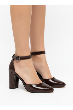 Lole Acı Kahve Parlak Detaylı Topuklu Ayakkabı