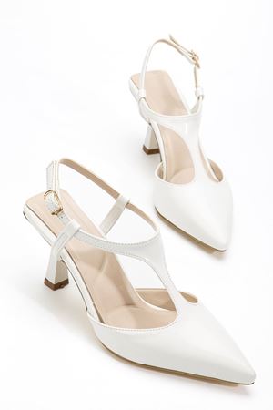 Lorea Kadın Beyaz Rugan Sivri Burun İnce Topuklu Ayakkabı   