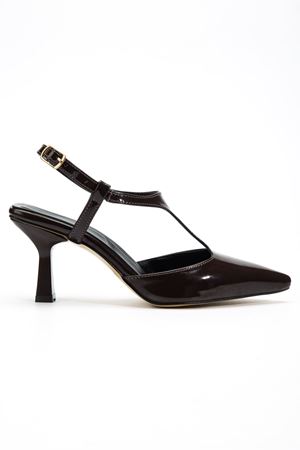 Lorea Kadın Acı Kahve Rugan Sivri Burun İnce Topuklu Ayakkabı    