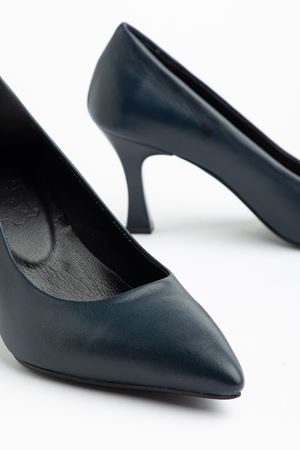 Kadın Lacivert Cilt Hakiki Deri Sivri Topuklu Stiletto 