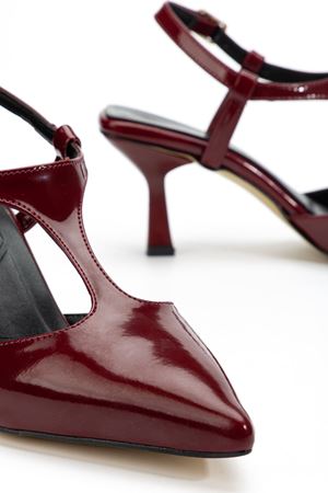 Lorea Kadın Bordo Rugan Sivri Burun İnce Topuklu Ayakkabı  