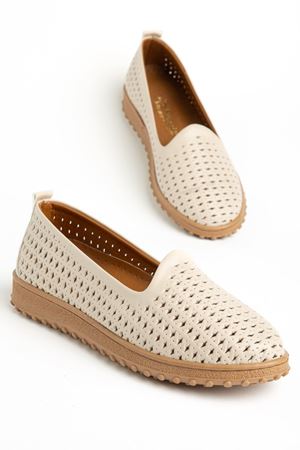 Selho Kadın Bej Cilt İçi Hakiki Deri Ortopedik Babet