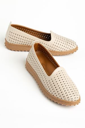 Selho Kadın Bej Cilt İçi Hakiki Deri Ortopedik Babet