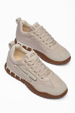  Kadın Bej Paraşüt Ortopedik Sneaker Yürüyüş Ayakkabısı