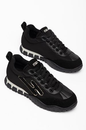  Kadın Siyah Paraşüt Ortopedik Sneaker Yürüyüş Ayakkabısı 