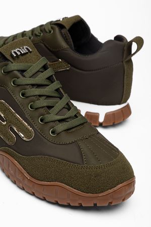 Kadın Haki Paraşüt Ortopedik Sneaker Yürüyüş Ayakkabısı