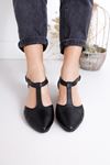 Jane Topuklu Siyah Cilt Ayakkabı