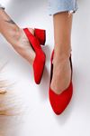 Valentina Topuklu Kırmızı Süet Ayakkabı