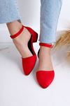 Dary Topuklu Kırmızı Süet Ayakkabı