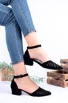 Chica Siyah Süet Topuklu Ayakkabı