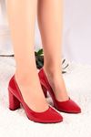 Cina Kırmızı Rugan Topuklu Ayakkabı