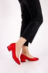 Sandra Kırmızı Cilt Topuklu Ayakkabı