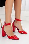 Lole Kırmızı Rugan Topuklu Ayakkabı