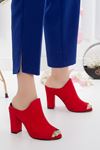 Juliet Kırmızı Süet Topuklu Ayakkabı