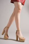 Isabetta Çapraz Bant Nude Cilt Platform Kadın Topuklu Ayakkabı