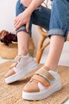 Krasive Renkli Cırtlı Detaylı Kalın Tabanlı Sneakers  