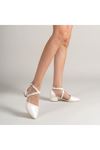 Letha Beyaz Sedef Detaylı Topuklu Kadın Ayakkabı