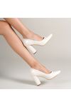 Marry Beyaz Sedef Detaylı Topuklu Kadın Ayakkabı 