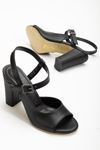Lovisa Topuklu Siyah Cilt Kadın Ayakkabı 