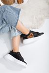 Sianne Siyah Kalın Tabanlı Ayıcık Detaylı Sneakers  