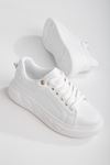 Nerina Beyaz Cilt Kalın Tabanlı Detaylı Sneakers 