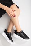 Nerina Siyah Cilt Kalın Tabanlı Detaylı Sneakers