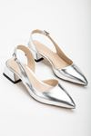 Ossie Gümüş Cilt Kadın Topuklu Ayakkabı
