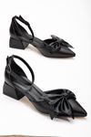 Soria Siyah Cilt Kadın Topuklu Ayakkabı 
