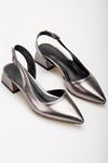 Ossie Platin Cilt Kadın Topuklu Ayakkabı 